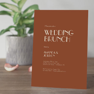 Invitation Boho Deco d'automne Brunch Mariage rouille
