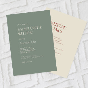 Invitation Boho Deco d'automne   Sage Green Bachelorette Week