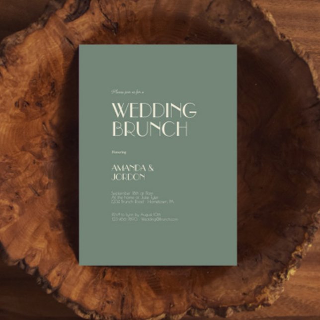 Invitation Boho Deco d'automne | Sage Green Mariage Brunch (Créateur téléchargé)