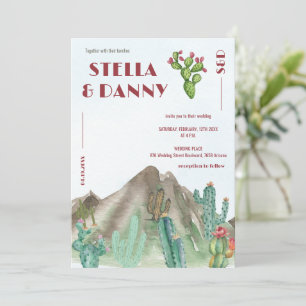 Invitation Boho Desert Cactus Arizona Destination
