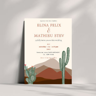 Invitation Boho désert Cactus mariage
