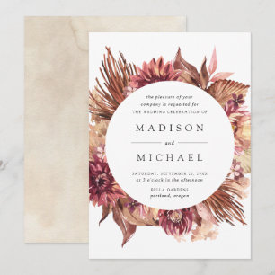 Invitation Boho Desert Floral Frame Mariage