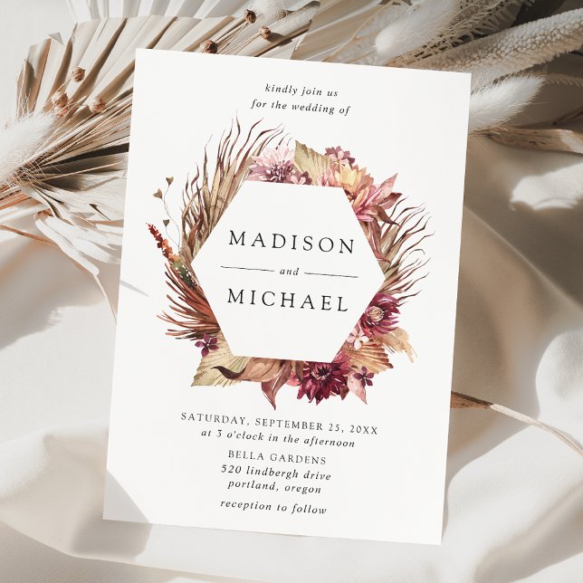 Invitation Boho Desert Floral Mariage (Créateur téléchargé)
