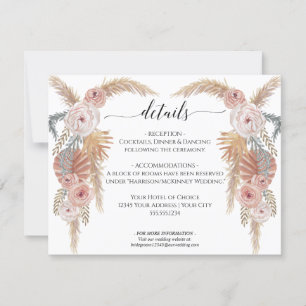 Invitation Boho Desert Pampas Grass Floral n Foliage Mariage