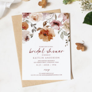 Invitation Boho Désert Terracotta Floral Baby Shower de Marié