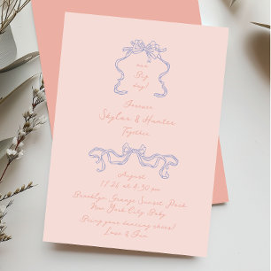 Invitation Boho Doodle manuscrit Retro Pastel Mariage