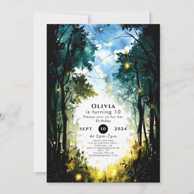 Invitation Boho Dream Woodland Anniversaire (Devant)