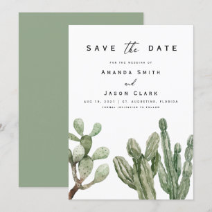 Invitation Boho du désert des Cactus modernes Sauvez le Maria