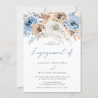 Boho Dusty Blue : Bohemian Floral Engagement Party