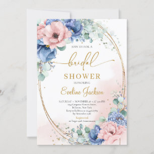 Invitation Boho dusty rose poussiéreux bleu rustique douche n