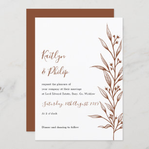 Invitation Boho Earthy Botanical Elégant blanc ivoire