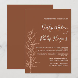 Invitation Boho Earthy Botanical Élégant ivoire