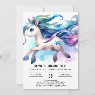 Invitation Boho Editable Horse Anniversaire