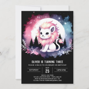 Invitation Boho Elegant Lion Anniversaire