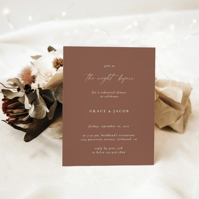 Invitation Boho Elegant Moderne Lumière Dîner De Répétition B (Créateur téléchargé)