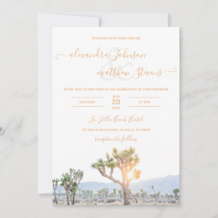 Invitation Boho Elegant Orange Joshua Tree Mariage