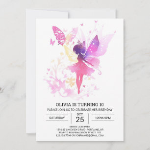 Invitation Boho Enchanted Fée Anniversaire Célébration