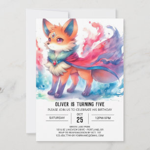 Invitation Boho Enfants Fox Anniversaire