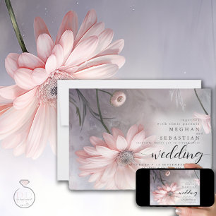 Invitation Boho Ethereal Roses Marguerites 2