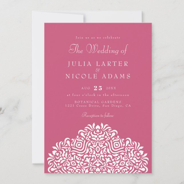 Invitation Boho Ethnic Botanical Accent Wedding (Devant)