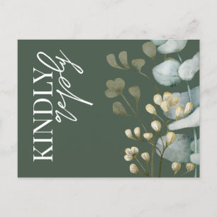 Invitation Boho Eucalyptus Dark Green & White RSVP