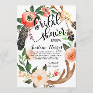 Invitation Boho fait varier le pas de l'invitation de Fête de