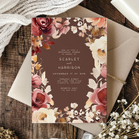 Boho Fall Floral Crème Bourgogne Dîner de répétiti