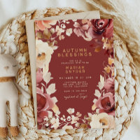 Boho Fall Floral Gold Crème Baby shower arlet