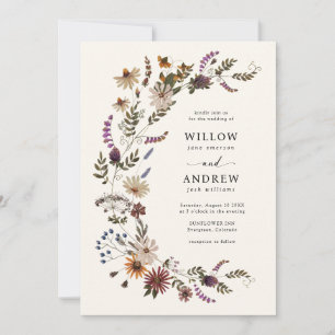 Invitation Boho Fall Floral Mariage
