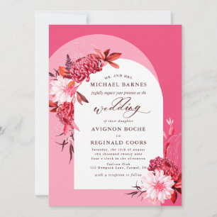 Invitation Boho Fall Floral Pink Arch Mariage photo