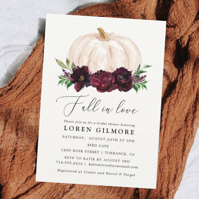 Invitation Boho Fall In Love Floral Citrouille Fête des marié (Créateur téléchargé)