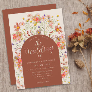 Invitation Boho Fall Rustique Fleur sauvage Floral Arch Maria