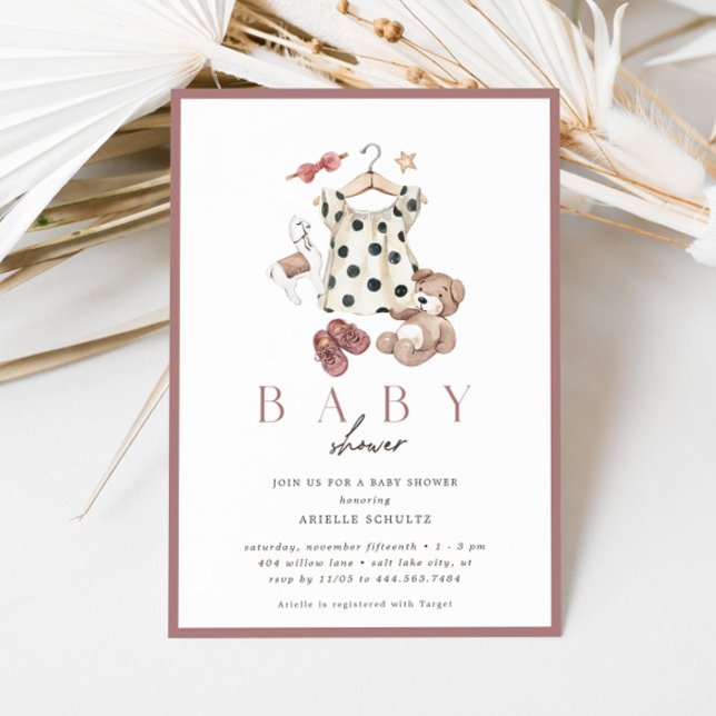 Invitation Boho Feminine Girls Rustic Vintage Baby shower (Créateur téléchargé)