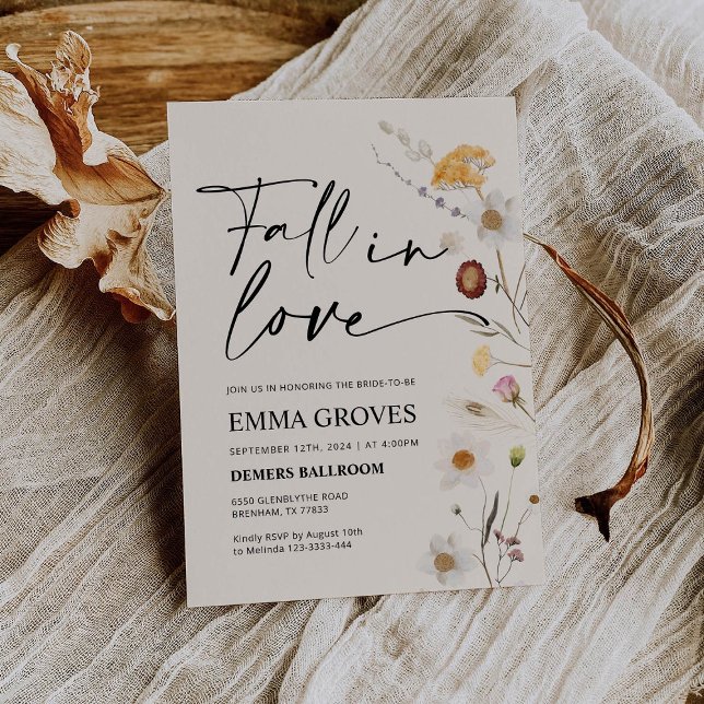 Invitation Boho Fête des mariées tomber dans l'amour (Créateur téléchargé)