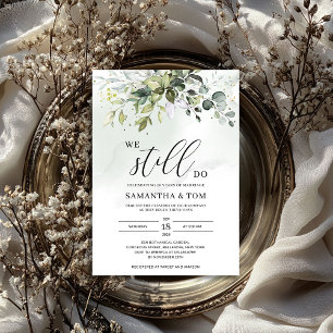 Invitation Boho feuillage vert nous faisons encore vow revwal