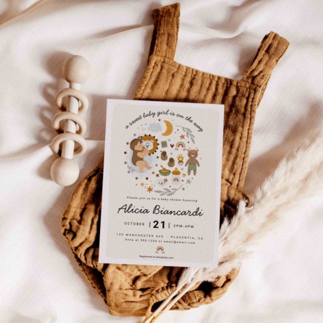 Invitation Boho fille Baby shower vêtements bébé (Créateur téléchargé)