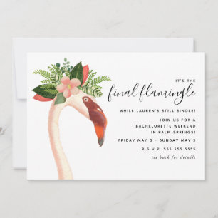Invitation Boho Flamant rose Bachelorette Week-end