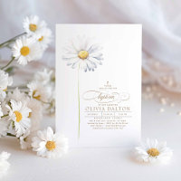 Boho Fleur Blanc Fleurs sauvages Baptême Thématiqu