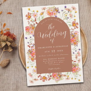 Invitation Boho Fleur sauvage Arch Mariage