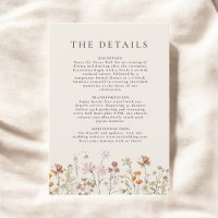 Boho Fleur sauvage Beige Garden Détails du mariage