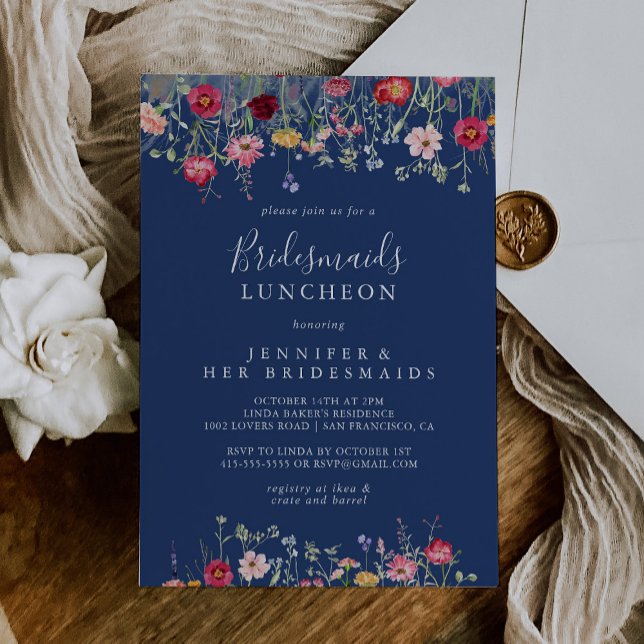 Invitation Boho Fleur sauvage Bridesmaids Luncheon Douche (Créateur téléchargé)