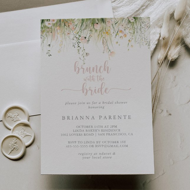 Invitation Boho Fleur sauvage Brunch avec la douche de mariée (Créateur téléchargé)