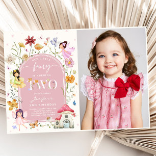 Invitation Boho Fleur sauvage Fairy 2e fête d'anniversaire Ph