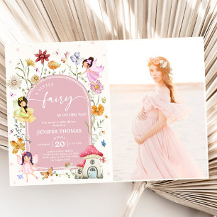 Invitation Boho Fleur sauvage Fairy Baby shower Party Photo