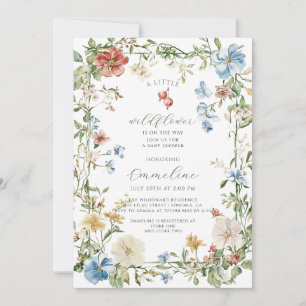 Invitation Boho Fleur sauvage fille bébé dans le Baby shower
