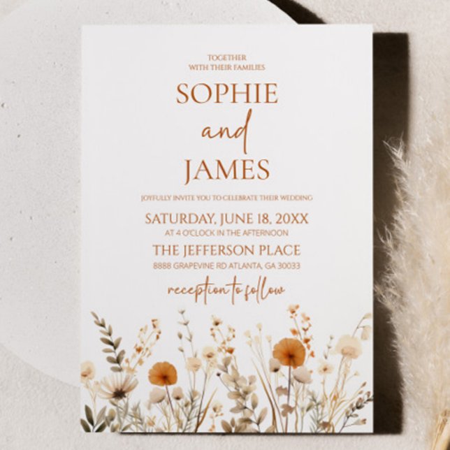 Invitation Boho Fleur sauvage Fleur sauvage Floral Jardin Mar (Créateur téléchargé)
