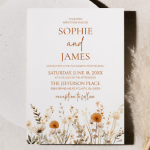 Invitation Boho Fleur sauvage Fleur sauvage Floral Jardin Mar