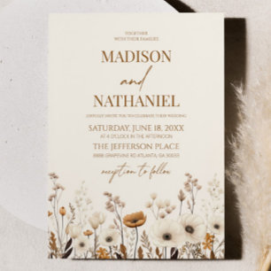 Invitation Boho Fleur sauvage Fleur sauvage Floral Jardin Mar