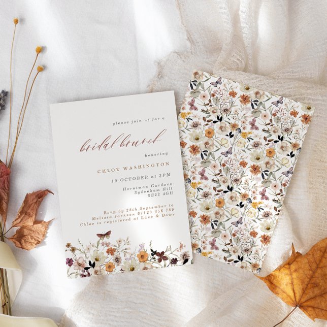Invitation Boho Fleur sauvage Floral Bridal Brunch (Créateur téléchargé)