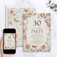 Boho Fleur sauvage Floral Frame 30e anniversaire